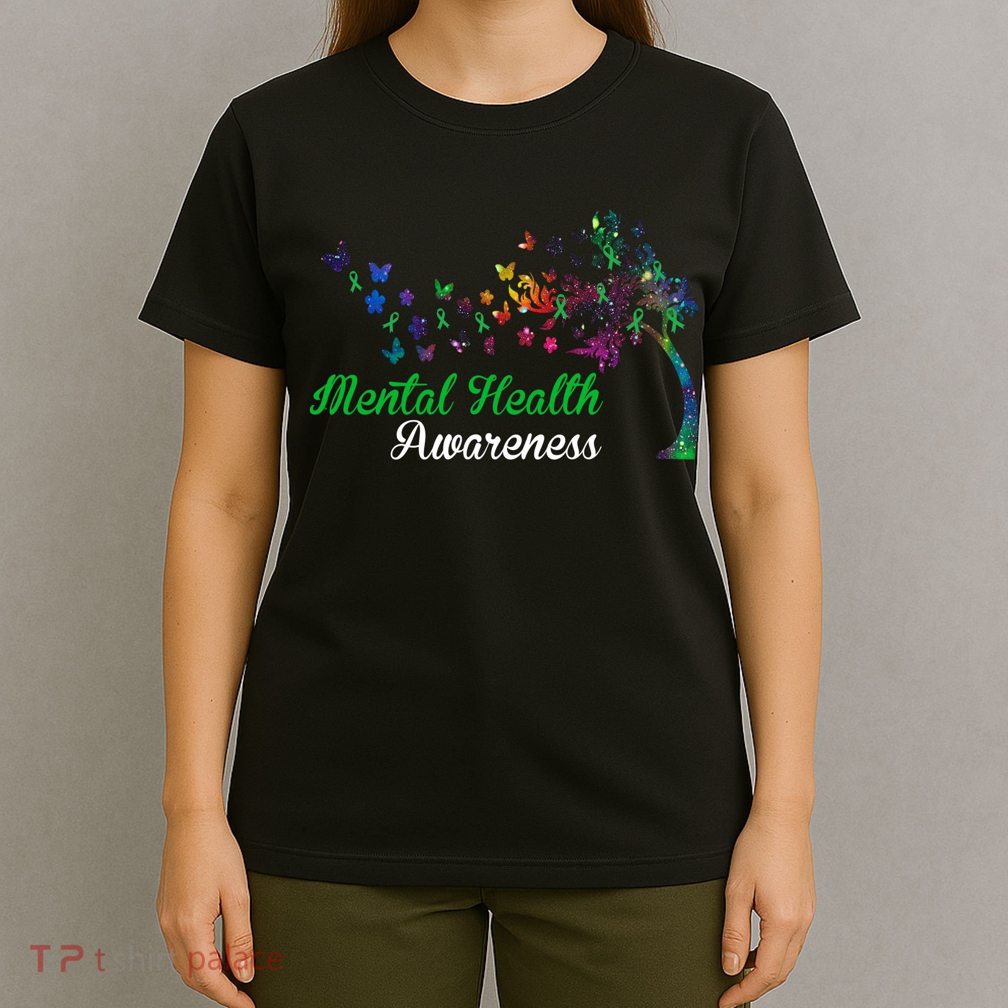 Mental Health Awareness Butterfly Tree T-Shirt