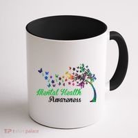 Mental Health Awareness Butterfly Tree Coffee Mug thumb 1