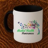 Mental Health Awareness Butterfly Tree Coffee Mug thumb 2