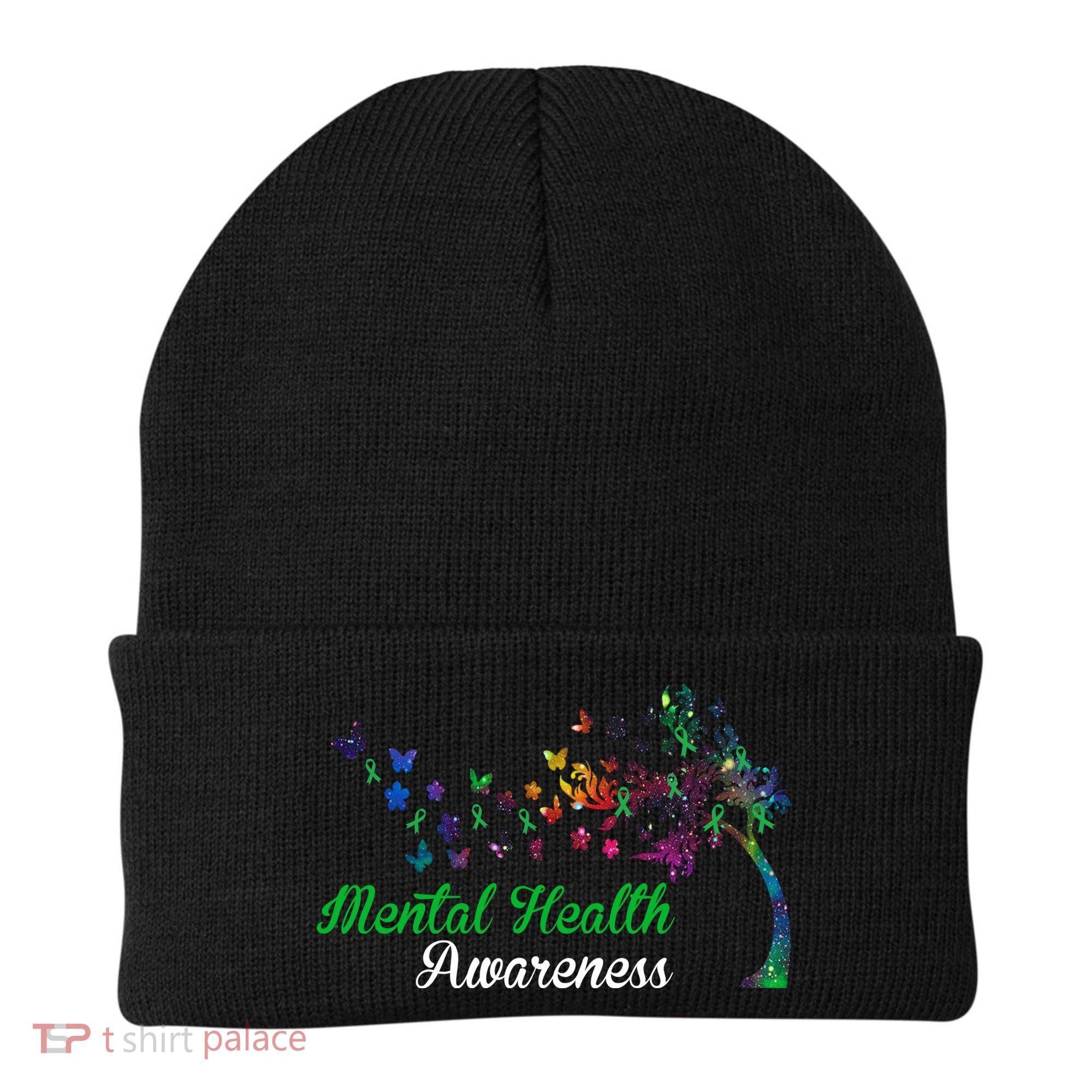 Mental Health Awareness Butterfly Tree Beanie