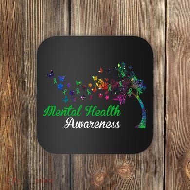 Mental Health Awareness Butterfly Tree Coaster