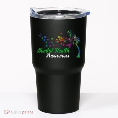Mental Health Awareness Butterfly Tree Tumbler