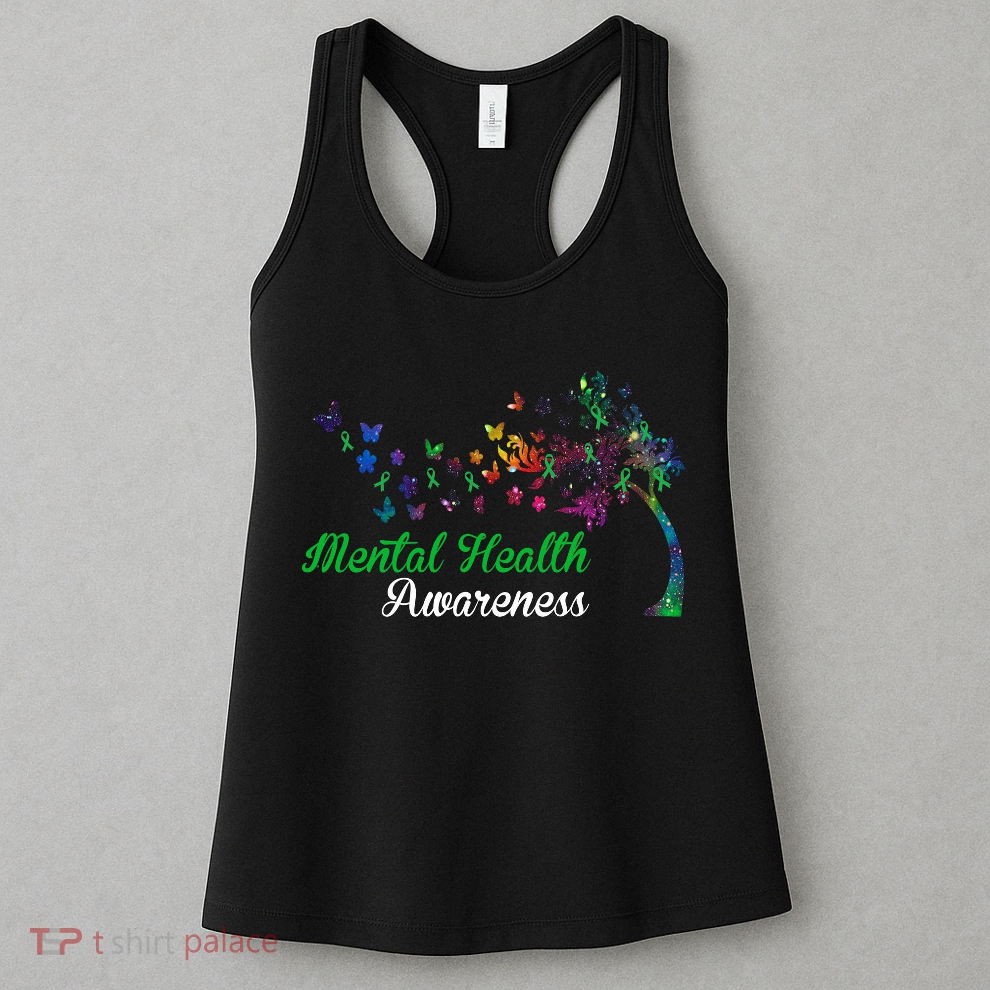 Mental Health Awareness Butterfly Tree Women's Tank Top
