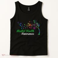 Mental Health Awareness Butterfly Tree Tank Top thumb 2