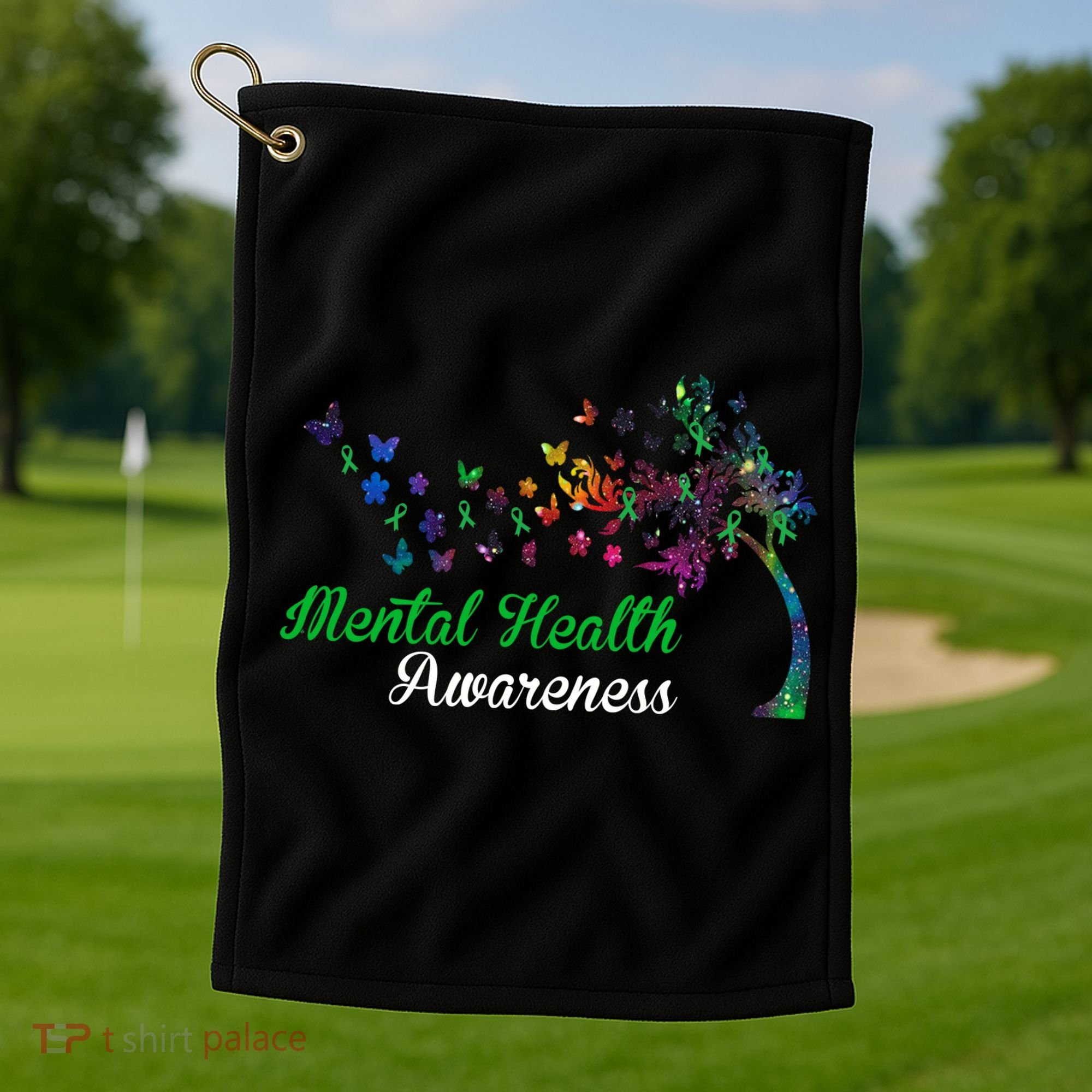 Mental Health Awareness Butterfly Tree Golf Towel