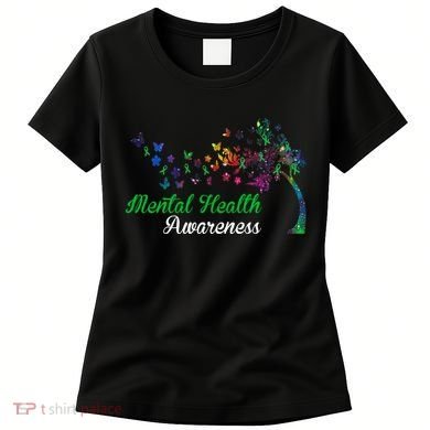 Mental Health Awareness Butterfly Tree Women's T-Shirt