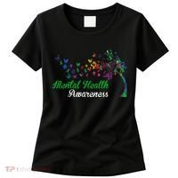 Mental Health Awareness Butterfly Tree Women's T-Shirt thumb 0