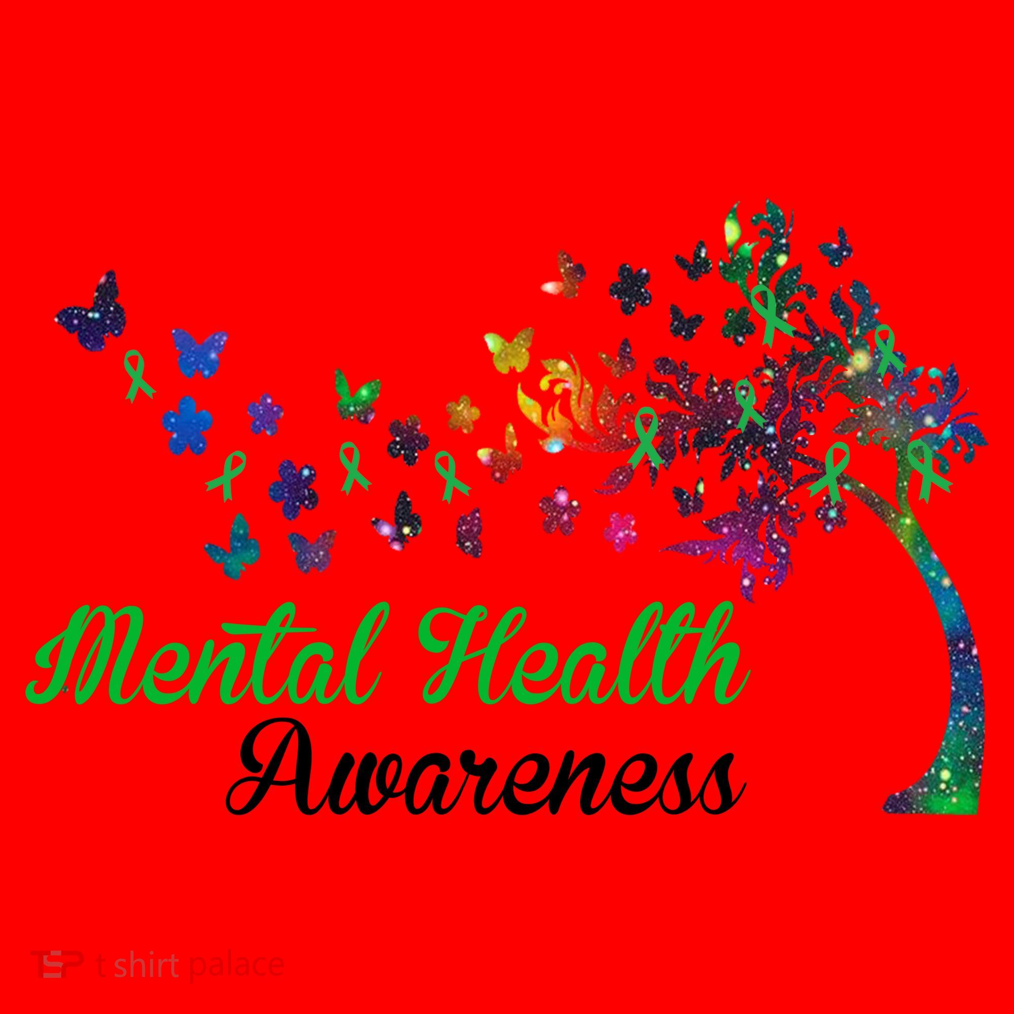 Mental Health Awareness Butterfly Tree Santa Hat