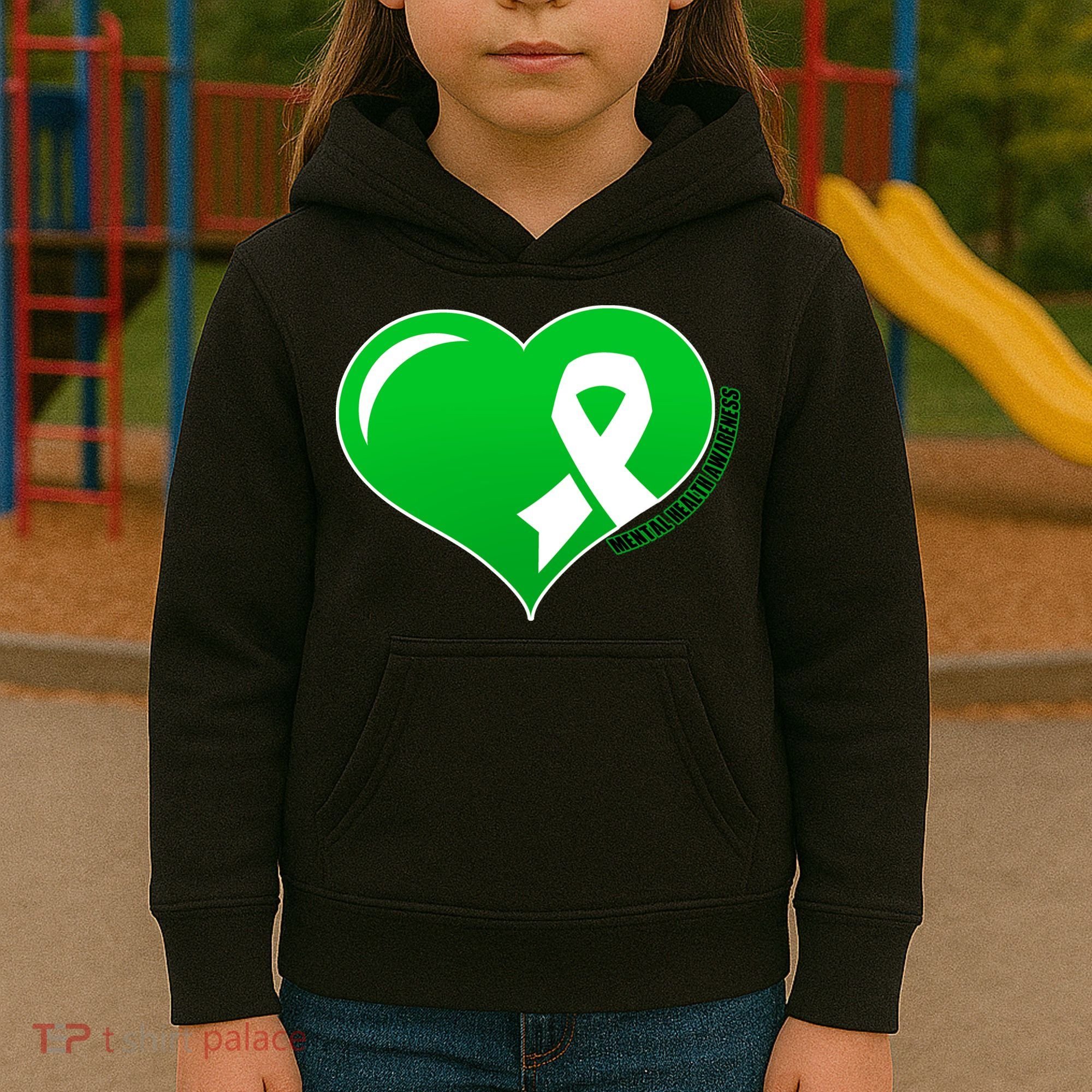 Mental Health Awareness Heart Kids Hoodie