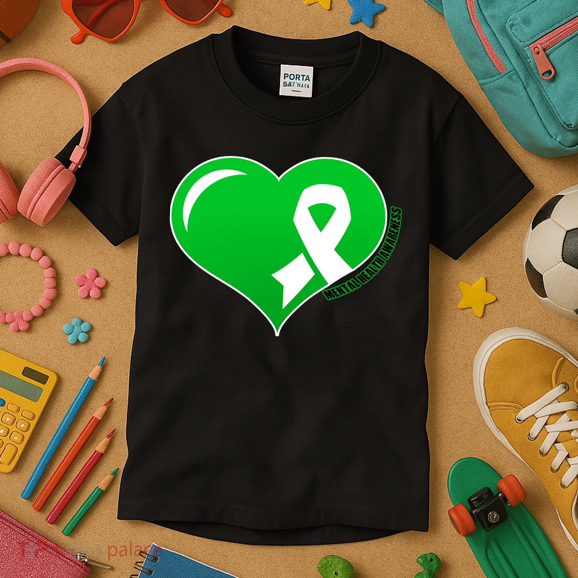 Mental Health Awareness Heart Kids T-Shirt