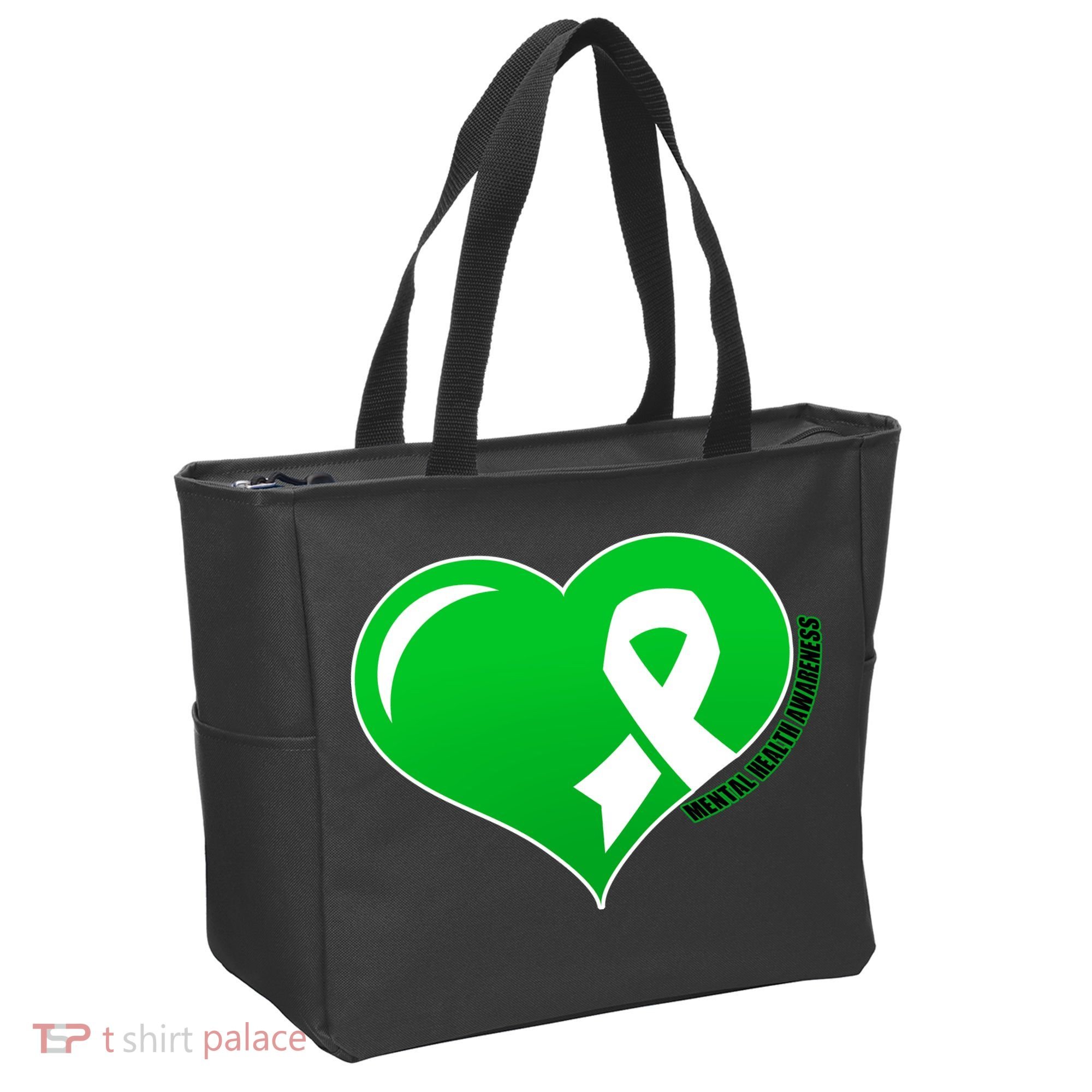 Mental Health Awareness Heart Tote Bag