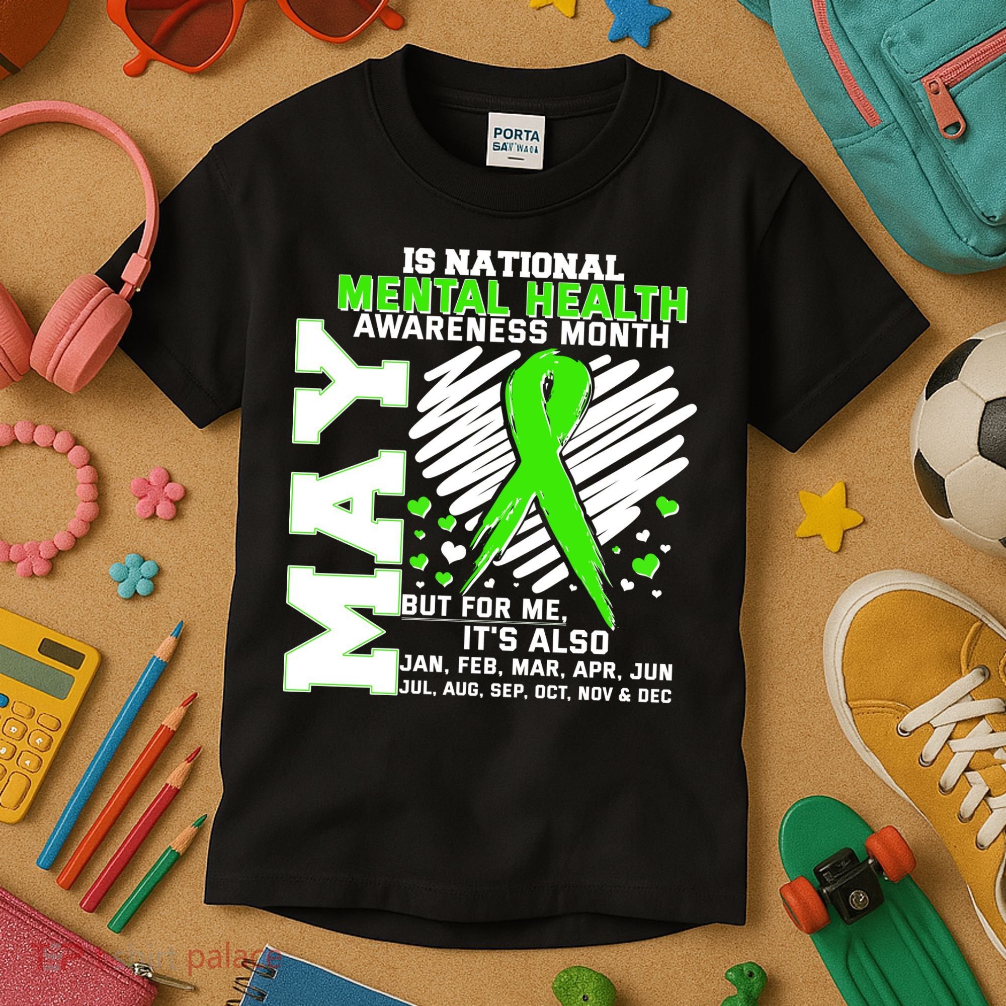 Mental Health Awareness Month Is All Year Long Kids T-Shirt