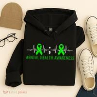 Mental Health Awareness Pulse Ribbon Hoodie thumb 4