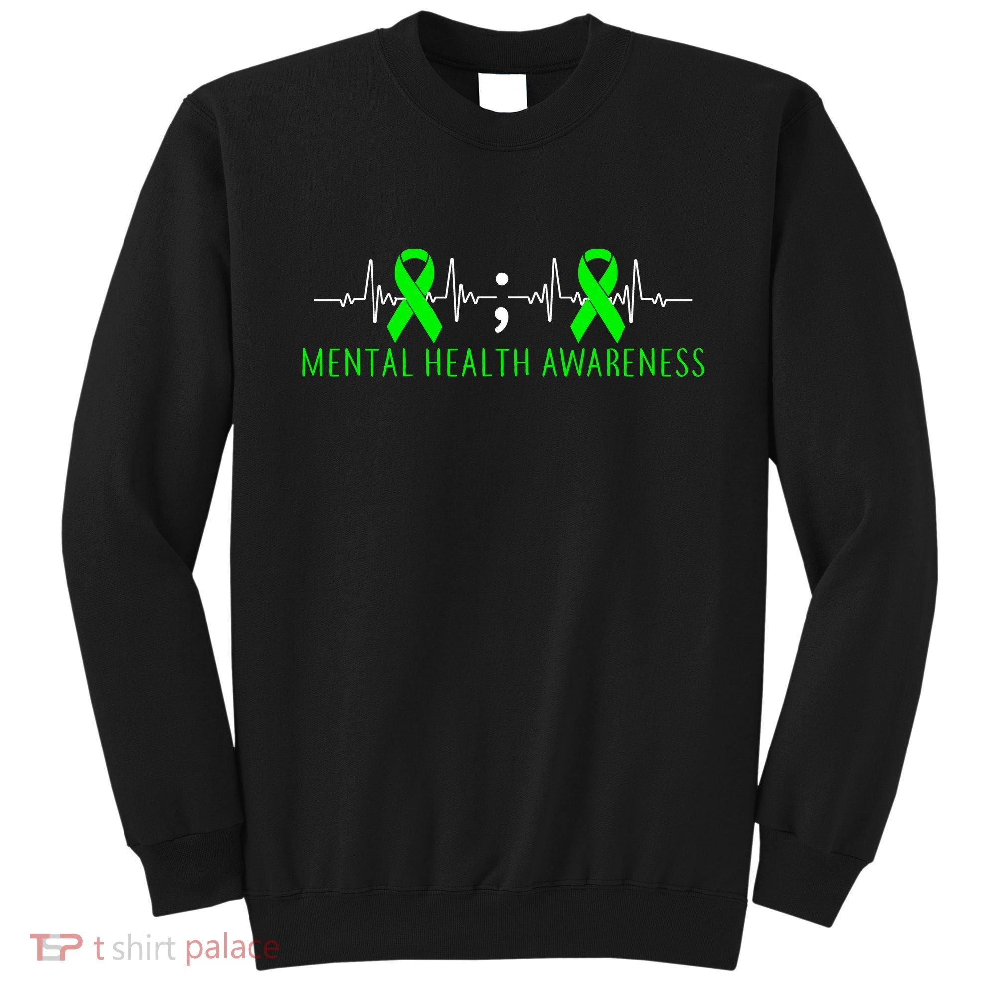 Mental Health Awareness Pulse Ribbon Sweatshirt