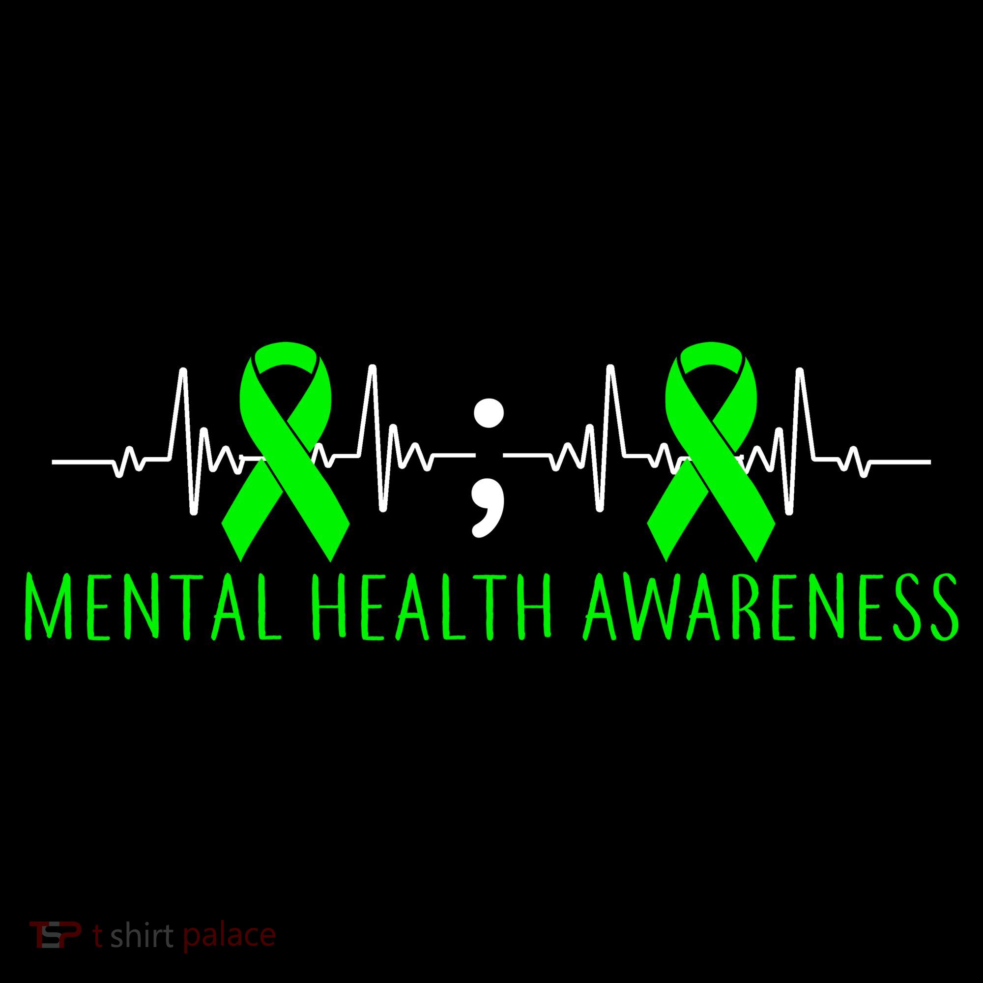 Mental Health Awareness Pulse Ribbon T-Shirt