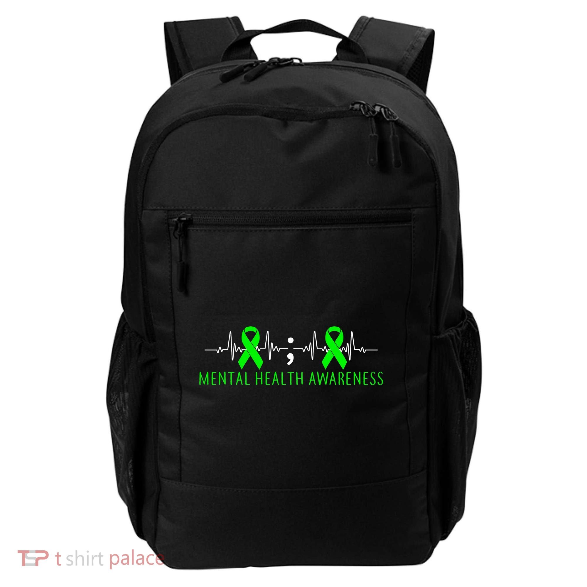 Mental Health Awareness Pulse Ribbon Backpack