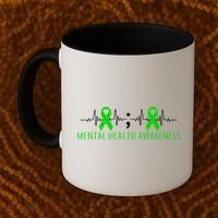 Mental Health Awareness Pulse Ribbon Coffee Mug thumb 2