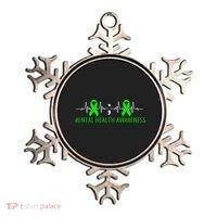 Mental Health Awareness Pulse Ribbon Ornament thumb 0