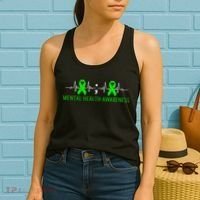 Mental Health Awareness Pulse Ribbon Women's Tank Top thumb 2