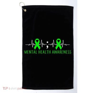 Mental Health Awareness Pulse Ribbon Golf Towel