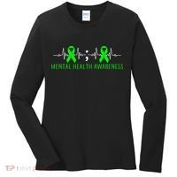 Mental Health Awareness Pulse Ribbon Women's Long Sleeve Shirt thumb 0