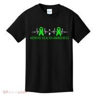 Mental Health Awareness Pulse Ribbon Kids T-Shirt thumb 0