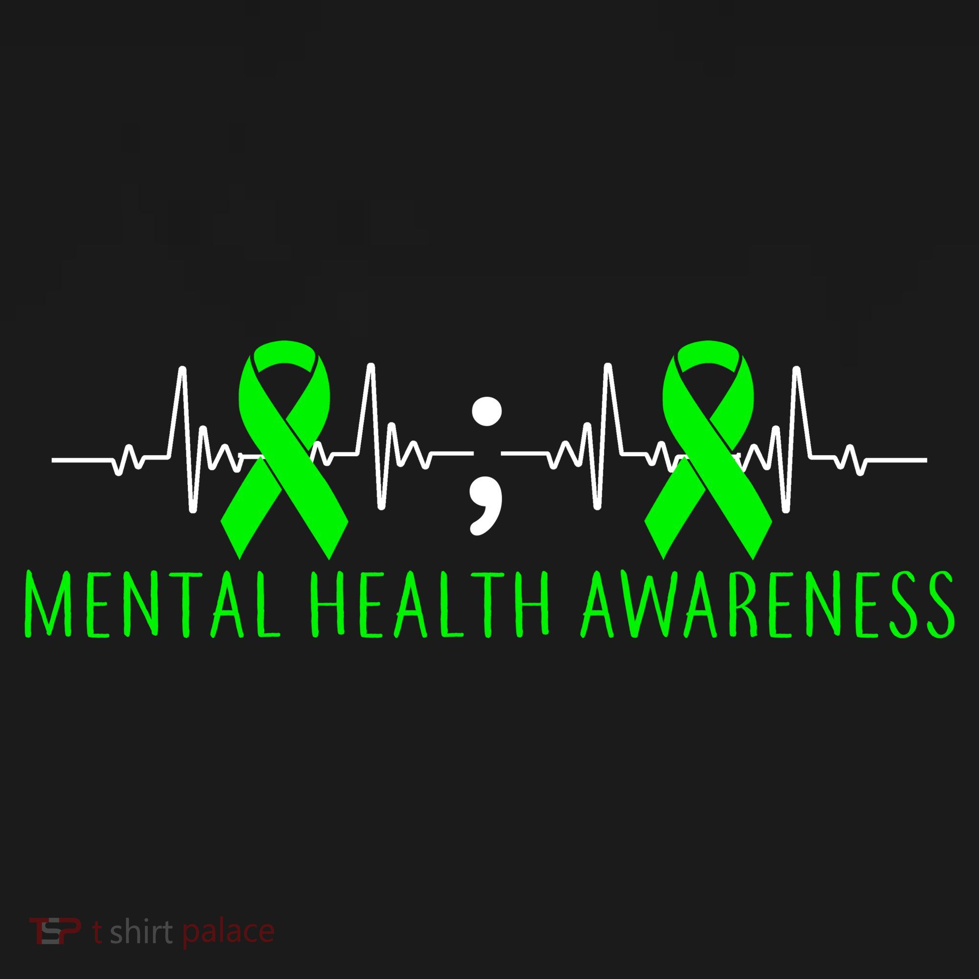 Mental Health Awareness Pulse Ribbon Kids T-Shirt