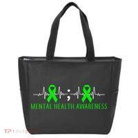 Mental Health Awareness Pulse Ribbon Tote Bag thumb 0