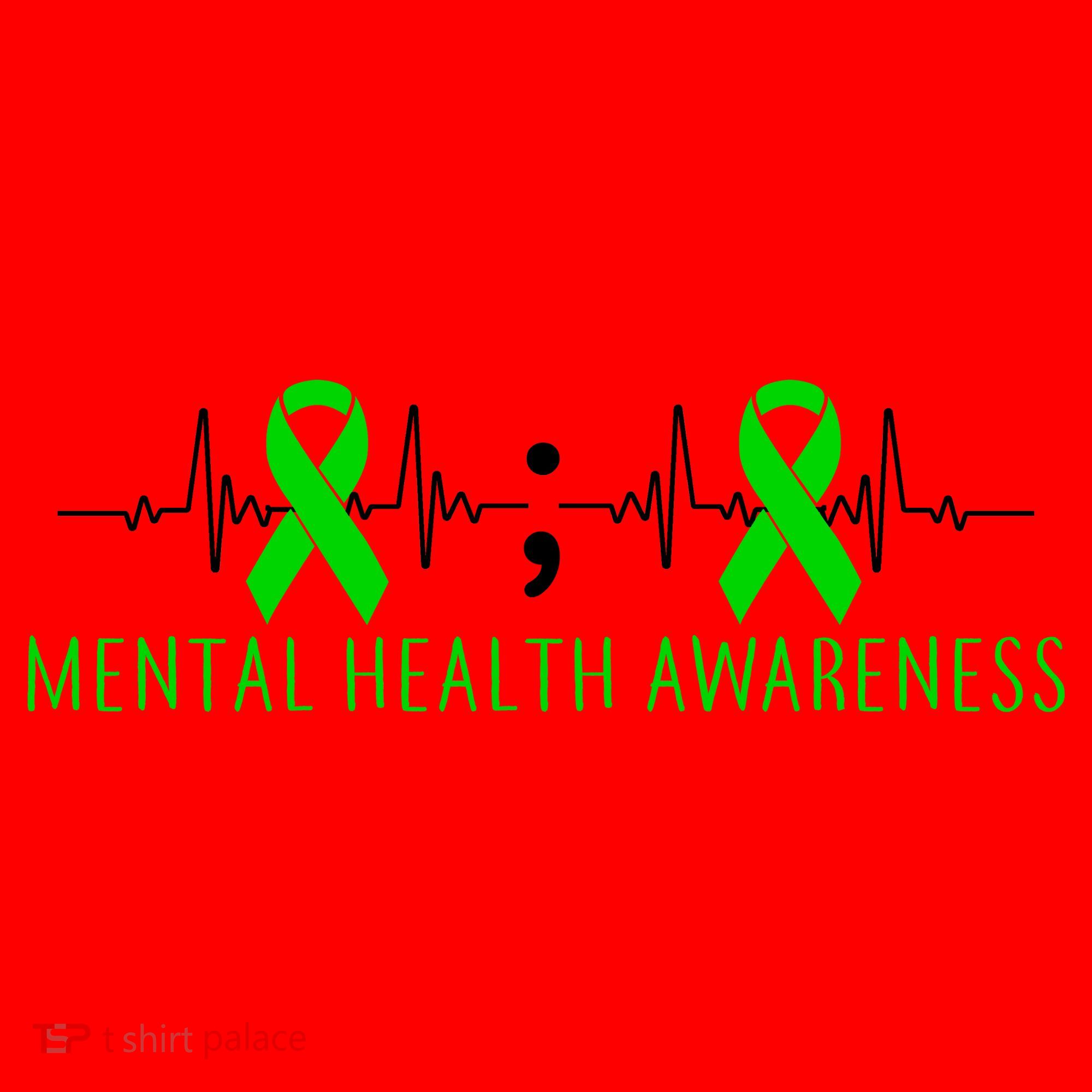 Mental Health Awareness Pulse Ribbon Santa Hat