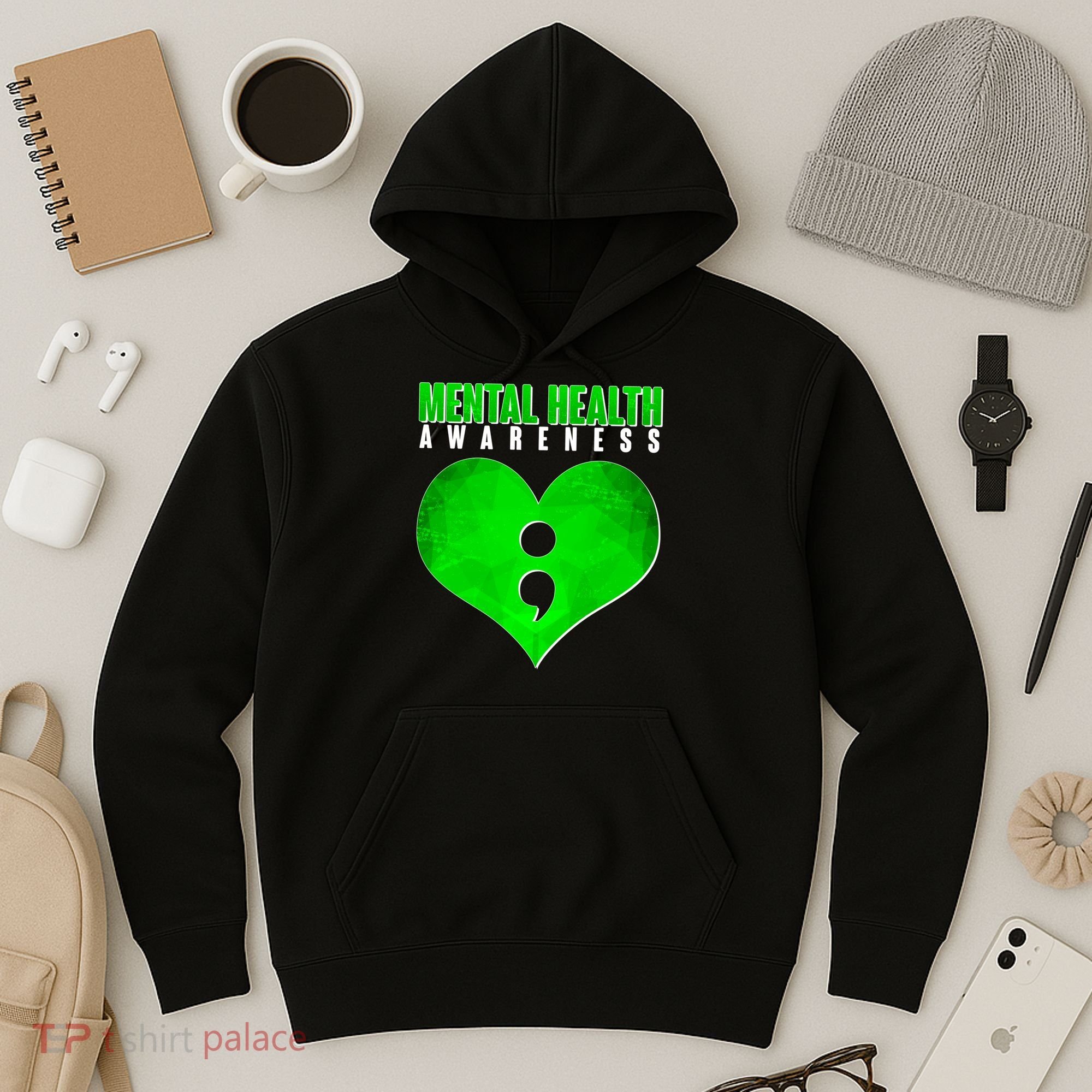 Mental Health Awareness Semicolon Hoodie