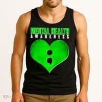 Mental Health Awareness Semicolon Tank Top thumb 3