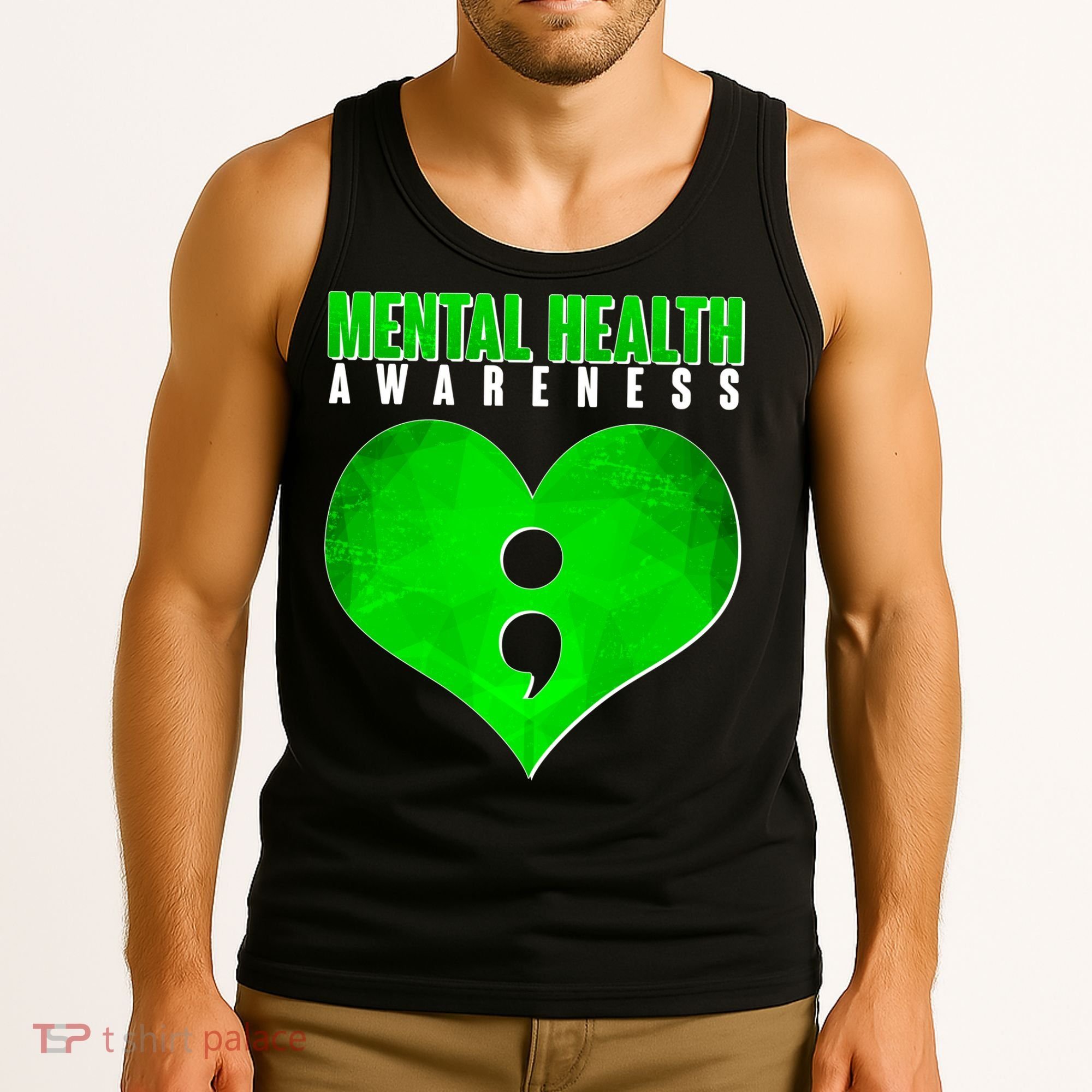 Mental Health Awareness Semicolon Tank Top