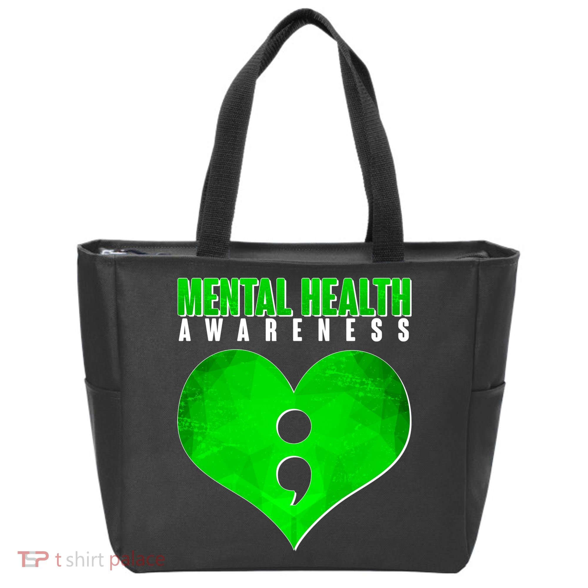 Mental Health Awareness Semicolon Tote Bag