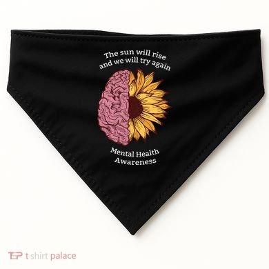 Mental Health Awareness Sun Will Rise USA-Made Doggie Bandana