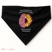 Mental Health Awareness Sun Will Rise USA-Made Doggie Bandana thumb 0