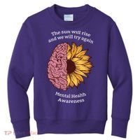 Mental Health Awareness Sun Will Rise Kids Sweatshirt thumb 0