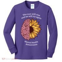 Mental Health Awareness Sun Will Rise Kids Long Sleeve Shirt thumb 0