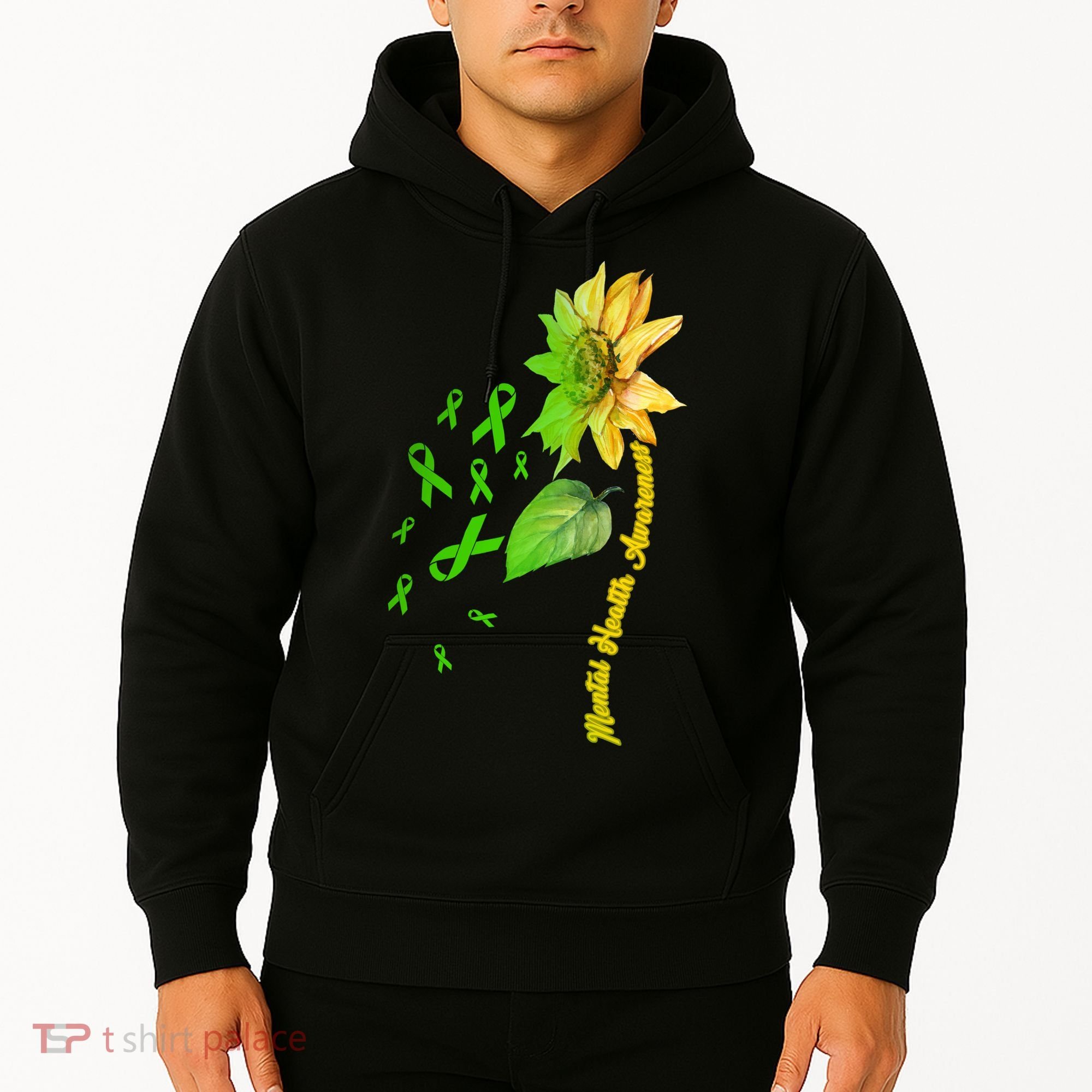 Mental Health Awareness Sunflower Ribbon Hoodie