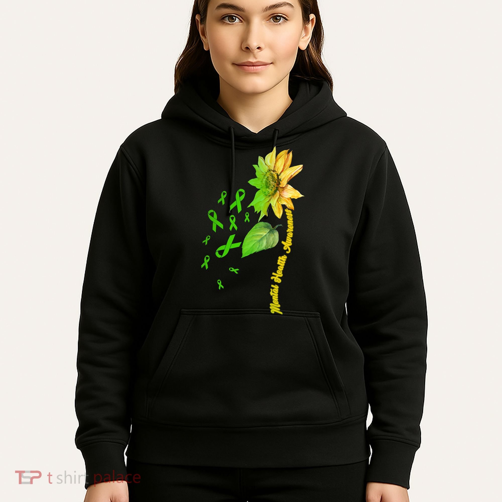 Mental Health Awareness Sunflower Ribbon Hoodie