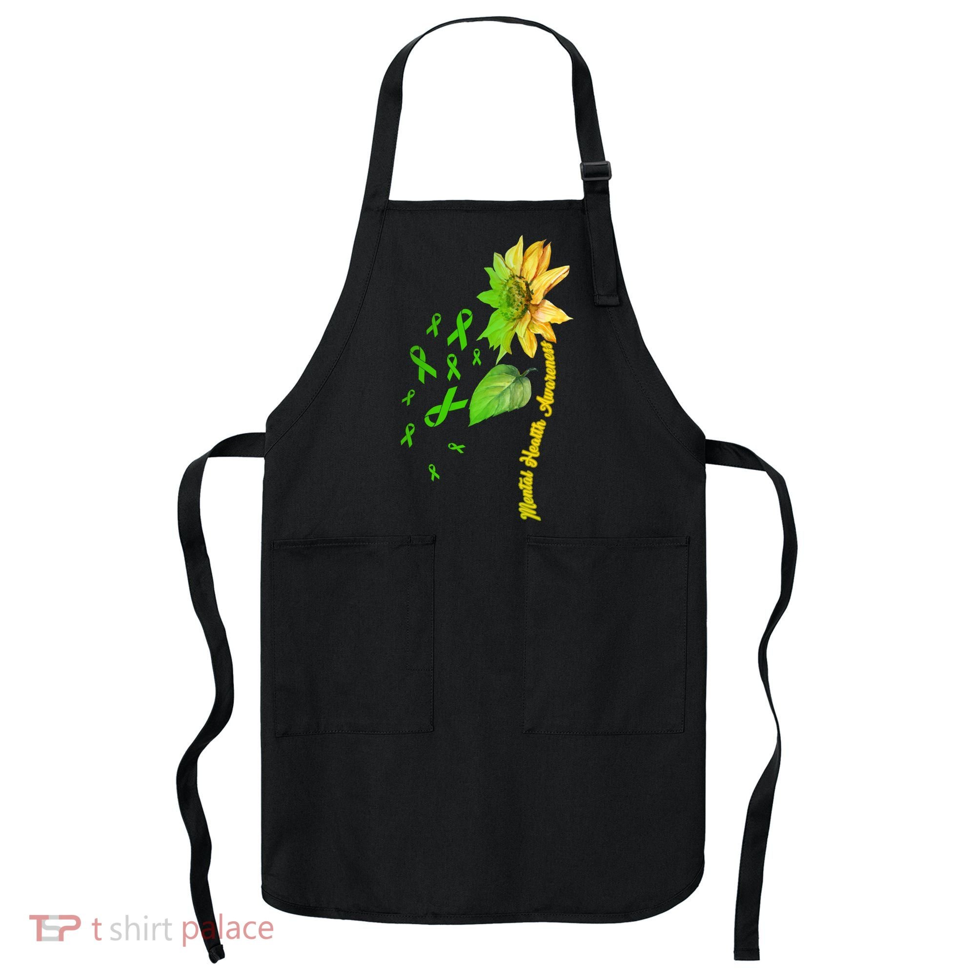 Mental Health Awareness Sunflower Ribbon Apron