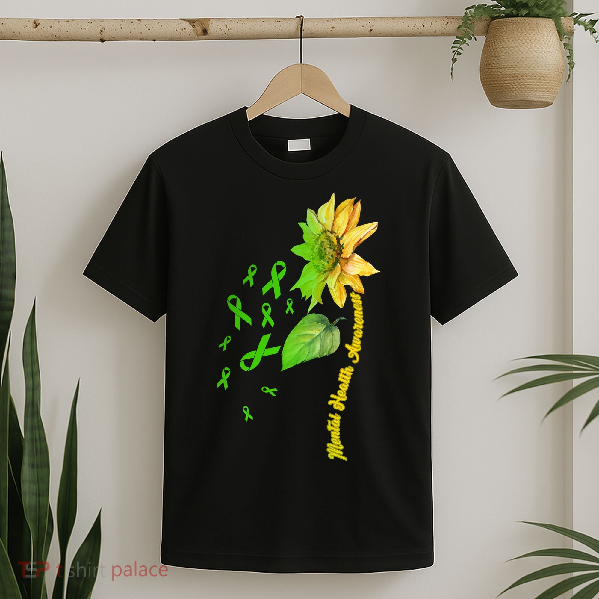 Mental Health Awareness Sunflower Ribbon T-Shirt