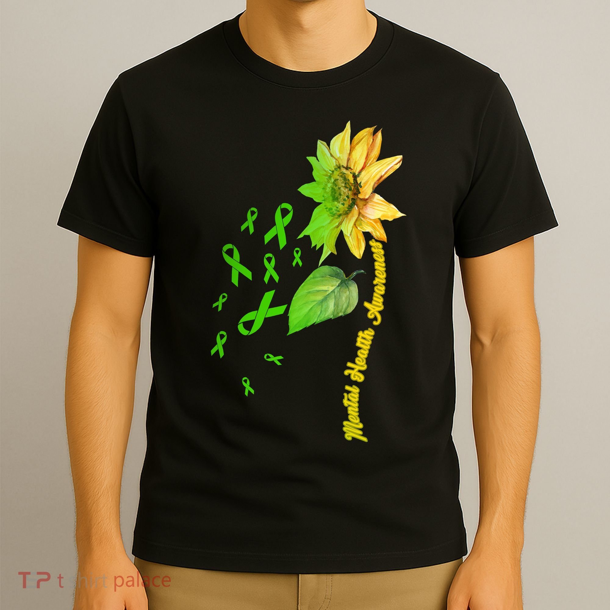 Mental Health Awareness Sunflower Ribbon T-Shirt