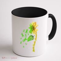 Mental Health Awareness Sunflower Ribbon Coffee Mug thumb 1