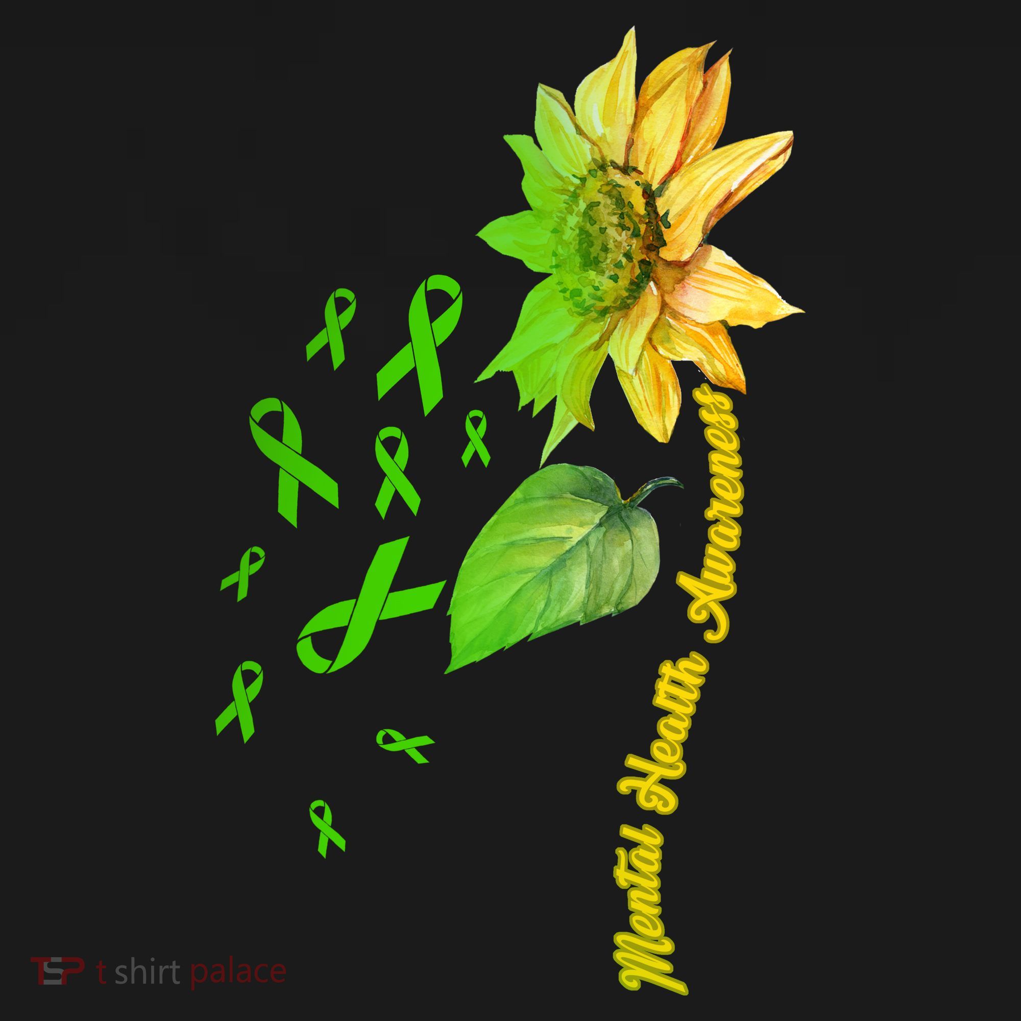 Mental Health Awareness Sunflower Ribbon Polo