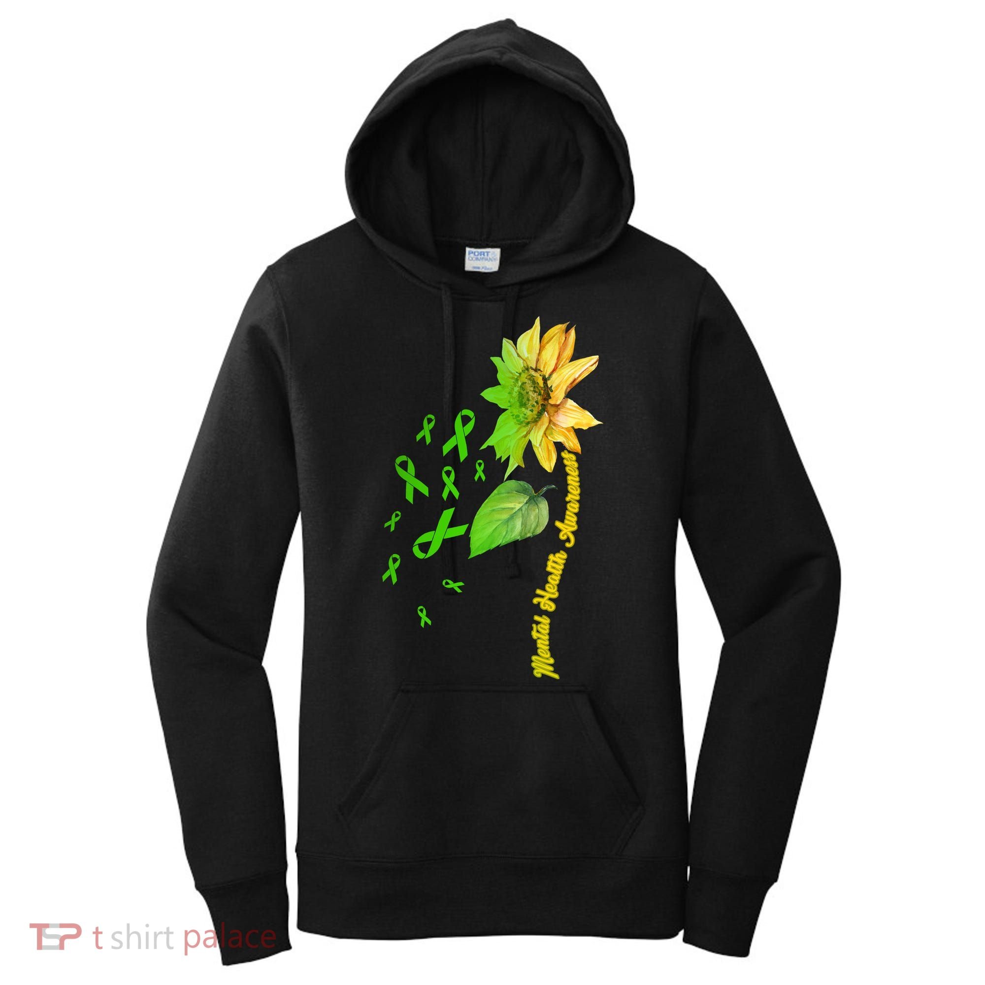 Mental Health Awareness Sunflower Ribbon Women's Hoodie