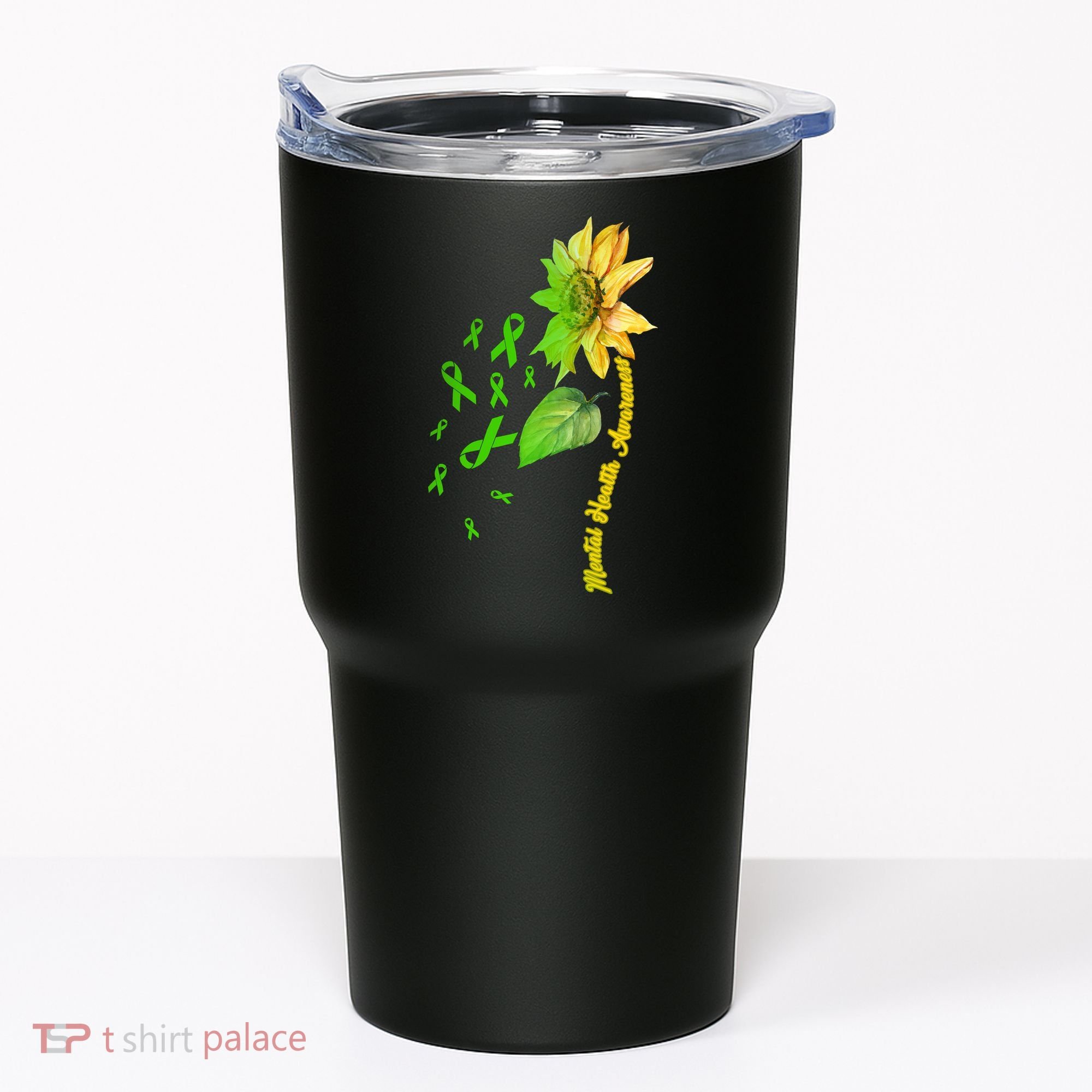 Mental Health Awareness Sunflower Ribbon Tumbler