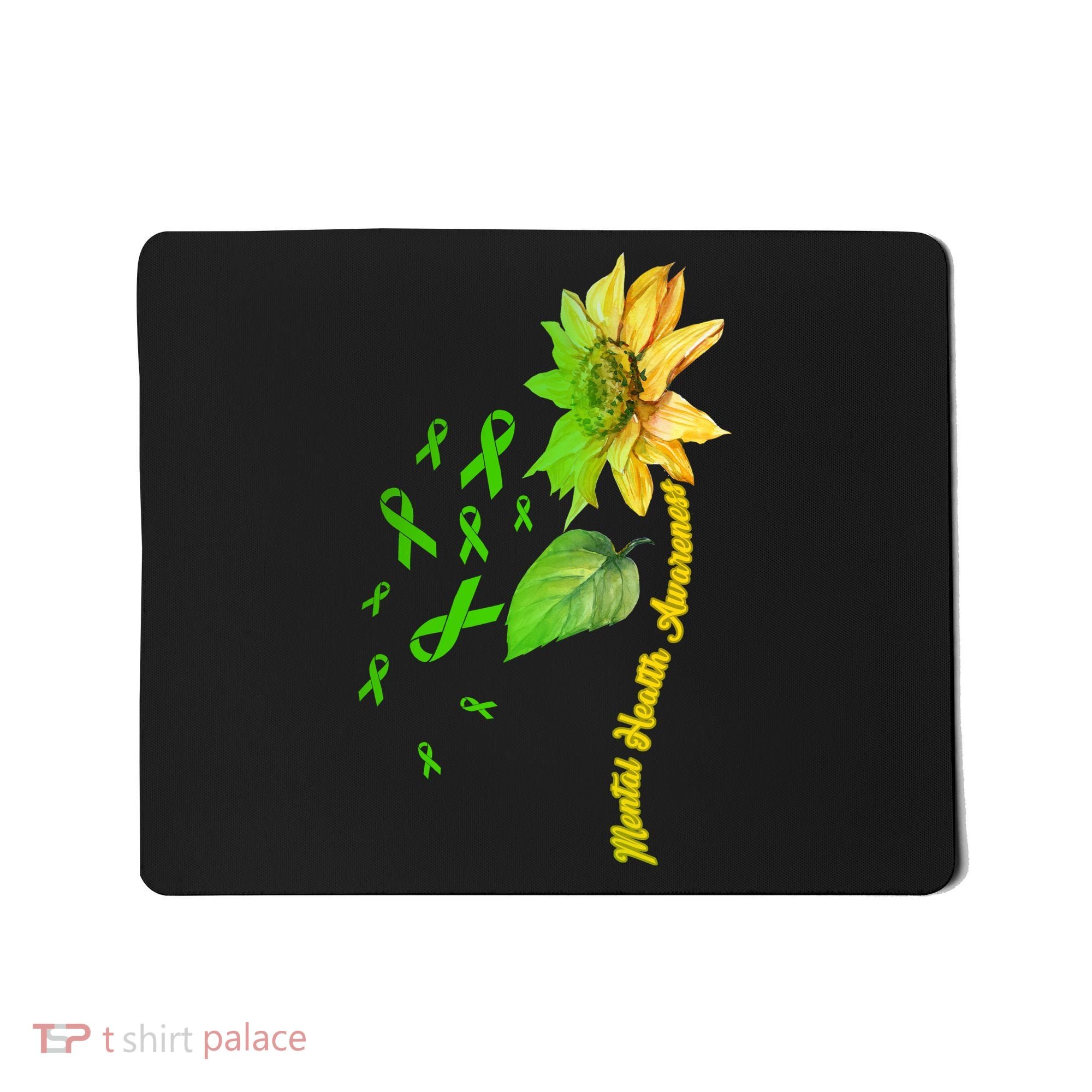Mental Health Awareness Sunflower Ribbon Mousepad