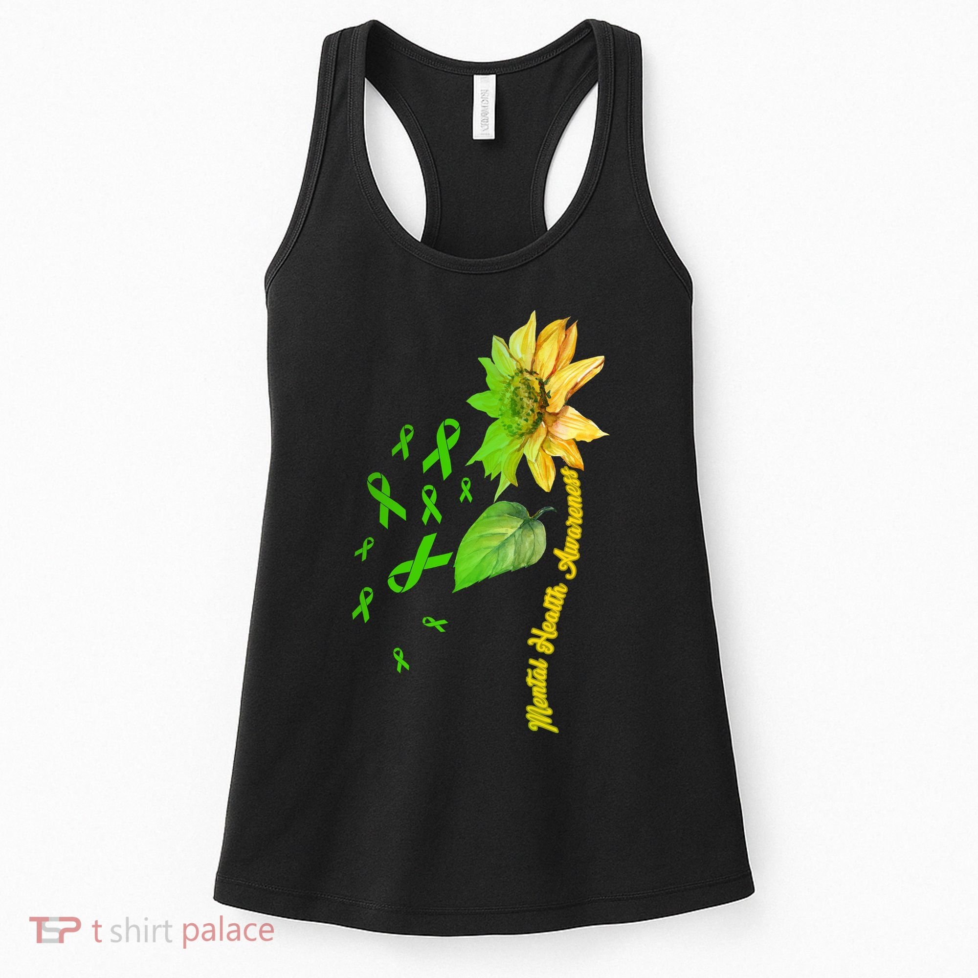Mental Health Awareness Sunflower Ribbon Women's Tank Top
