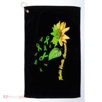 Mental Health Awareness Sunflower Ribbon Golf Towel thumb 0