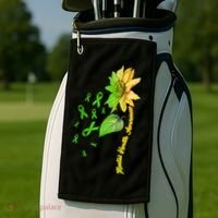 Mental Health Awareness Sunflower Ribbon Golf Towel thumb 2